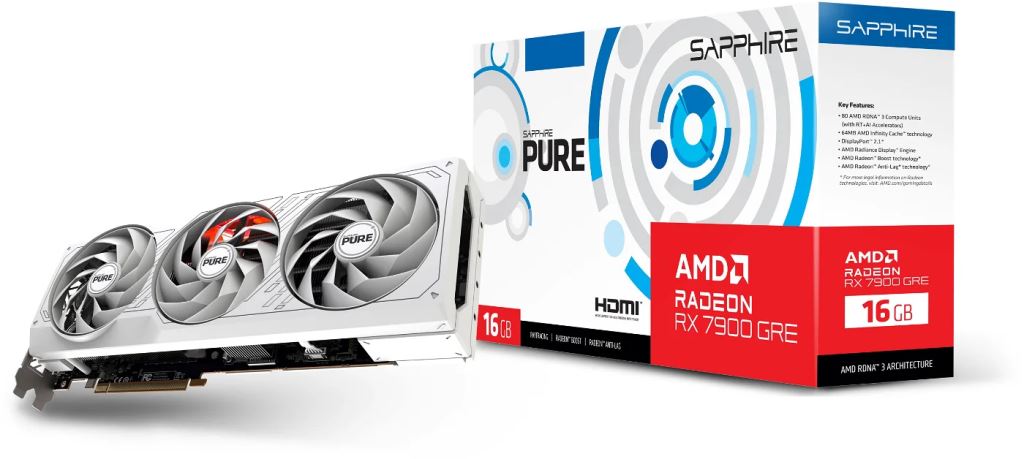 Sapphire Radeon RX 7900 GRE 16GB PURE GAMING OC videokártya Sapphire Radeon RX 7900 GRE 16GB PURE GAMING OC videokártya