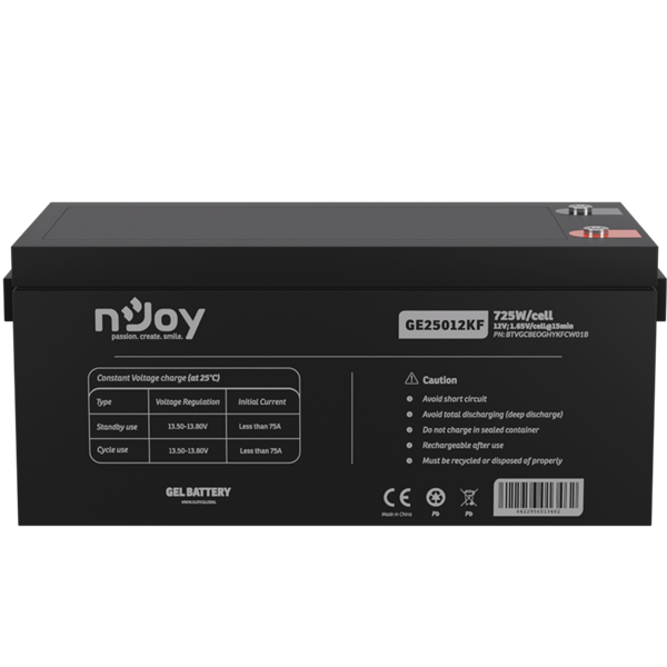 NJOY GE25012KF  12V/250Ah, T11 zárt  gondozás mentes GEL akkumulátor   