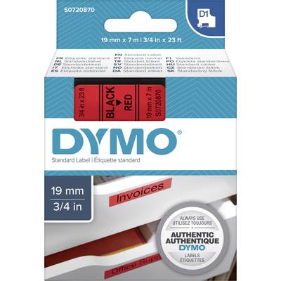 DYMO feliratozószalag D1, 19mm, piros/fekete, S0720870 DYMO feliratozószalag D1, 19mm, piros/fekete, S0720870