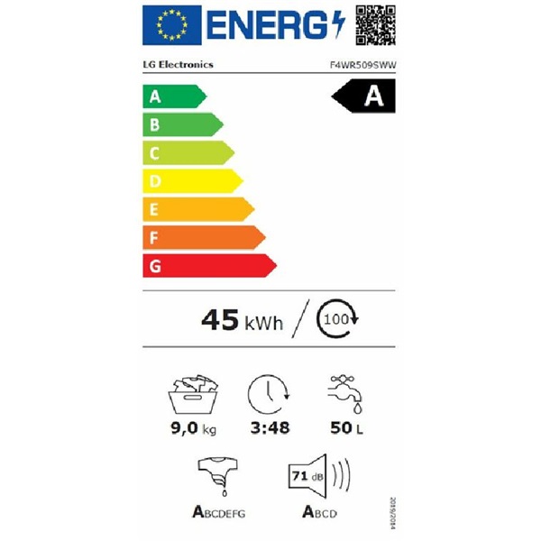 LG F2WR509SWW elöltöltős mosógép
