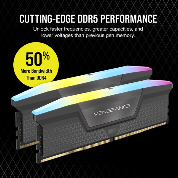 Corsair 32GB DDR5 6000MHz Kit(2x16GB) Vengeance RGB AMD Expo Grey RAM