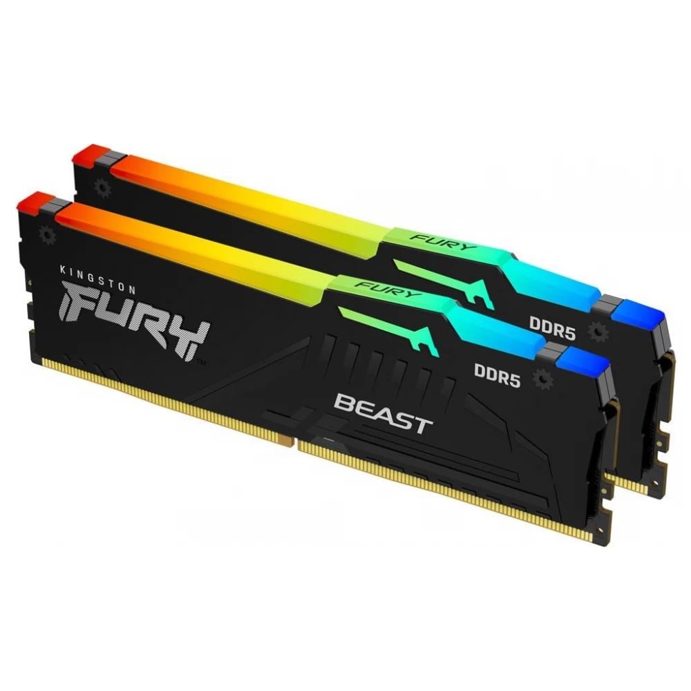 16GB 5200MHz DDR5 RAM Kingston Fury Beast RGB CL40 (2x8GB) (KF552C40BBAK2-16) 16GB 5200MHz DDR5 RAM Kingston Fury Beast RGB CL40 (2x8GB) (KF552C40BBAK2-16)