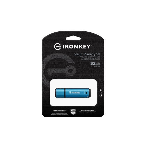 Kingston 32GB IronKey Vault Privacy 50 USB3.2 Kék