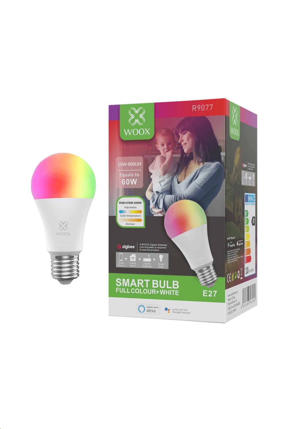 Woox Smart Home okos LED fényforrás E27 10W 2700-6500K (R9077) Woox Smart Home okos LED fényforrás E27 10W 2700-6500K (R9077)