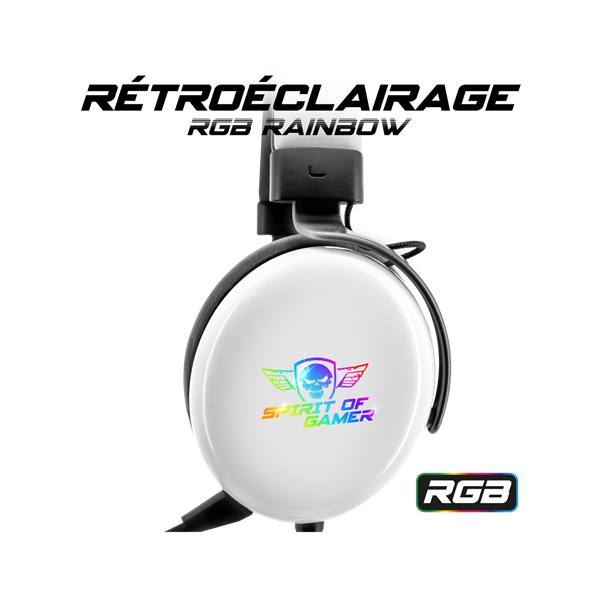 Spirit of Gamer Fejhallgató - H700 White (MultiPlatform, 7.1, mikrofon, hangerőszabályzó, nagy-párnás, fehér)