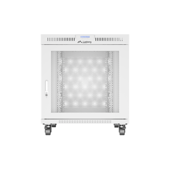 Lanberg 19" szabadon álló rack szekrény 15U/800X1000 perforált ajtó, lapraszerelt, LCD kijelző, szürke