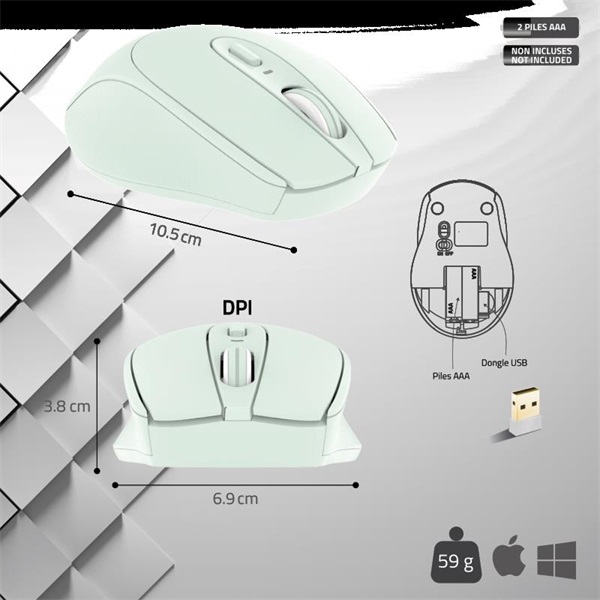 Advance   FEEL WIRELESS Egér vezeték nélküli  Zöld 