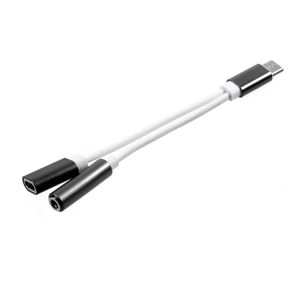 Audió adapter (elosztó, Type-C, - Type-C/3.5mm jack aljzat) FEKETE Audió adapter (elosztó, Type-C, - Type-C/3.5mm jack aljzat) FEKETE