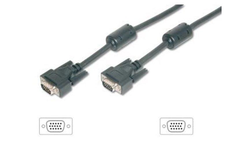 Equip 118812 VGA kábel HD15 apa/apa ferrit gyűrűvel 5m