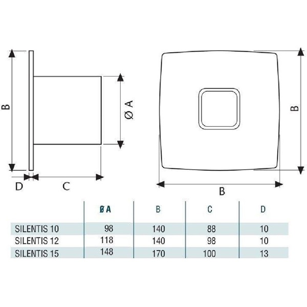 Cata Silentis 10 inox szellőző ventilátor Cata Silentis 10 inox szellőző ventilátor