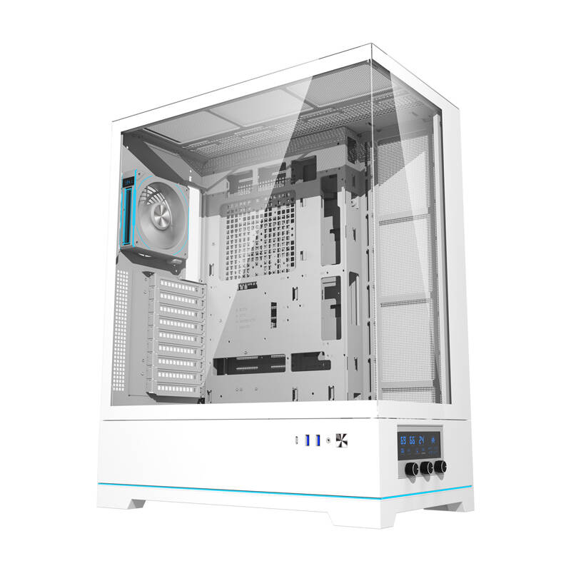 Darkflash DY451L PRO számítógépház + 1 ventilátor Fehér 