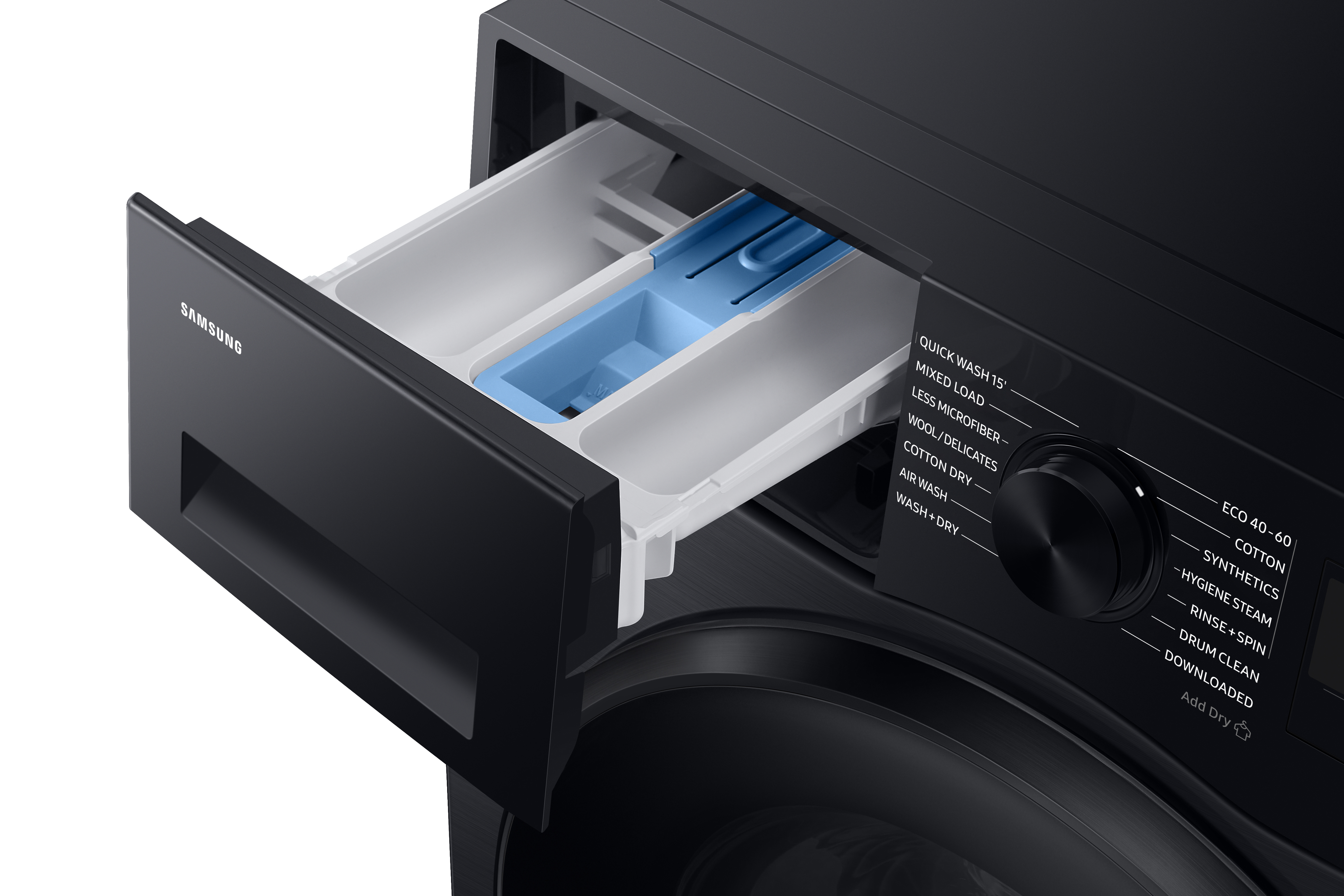 Samsung WD11DG5B15BBLE Elöltöltős mosó- és szárítógép – 11 kg, 1400 ford./perc, D Energiaosztály, SmartThings App Támogatás, SmartThings AI energia üzemmód, AI Ecobubble, Higiénikus Gőz, Fekete Samsung WD11DG5B15BBLE Elöltöltős mosó- és szárítógép – 11 kg, 1400 ford./perc, D Energiaosztály, SmartThings App Támogatás, SmartThings AI energia üzemmód, AI Ecobubble, Higiénikus Gőz, Fekete