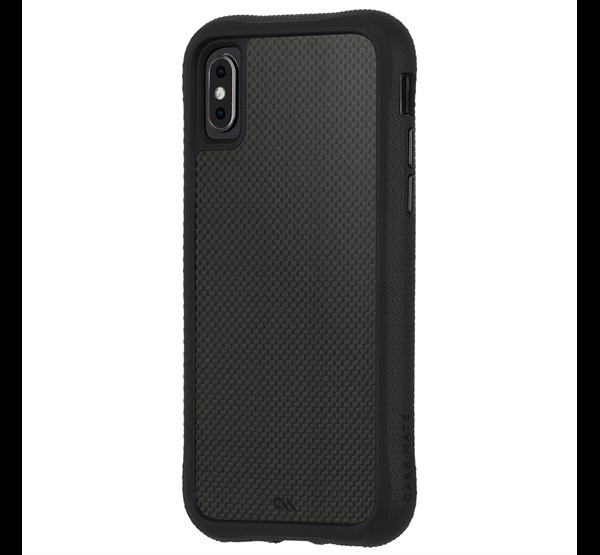 CASE-MATE CARBON FIBRE szilikon telefonvédő (BUMPER, közepesen ütésálló, valódi szénszálás hátlap) FEKETE [Apple iPhone XS Max 6.5]