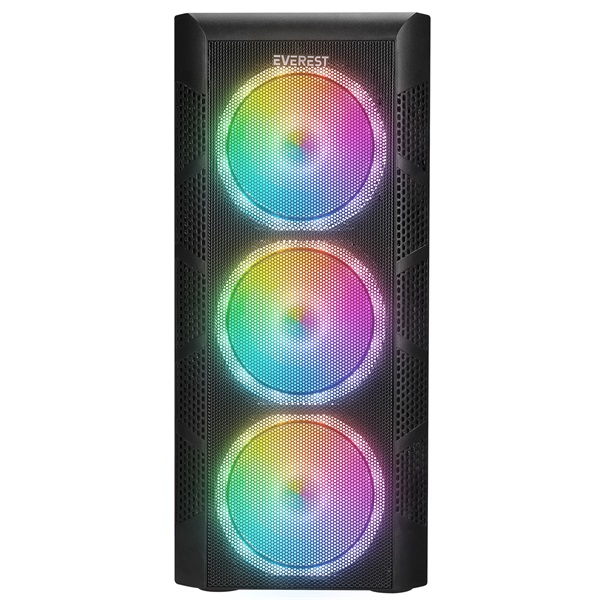 Everest  PLAID V1  fekete  üveg ATX Számítógépház 