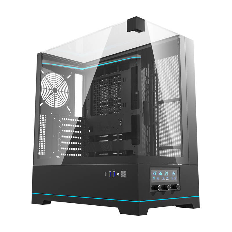 Darkflash DY450 számítógépház ventilátorok nélkül Fekete 