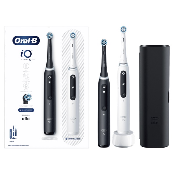 Oral-B iO Series 5 2 db-os  elektromos fogkefe szett Matt fekete+fehér