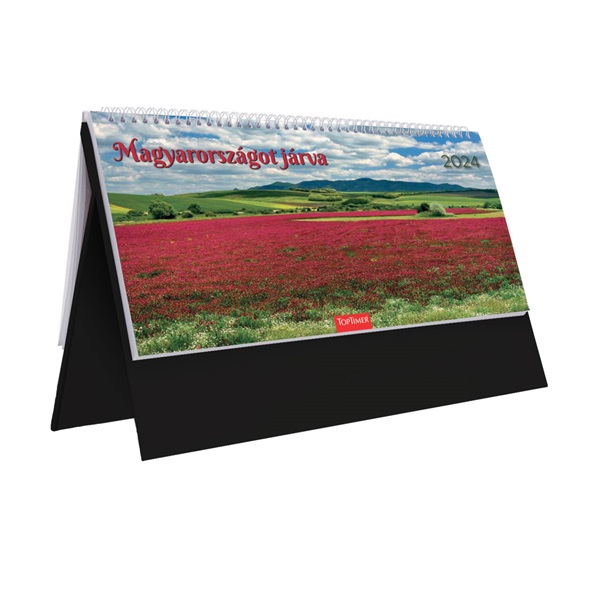 Kalendart 2025 T056 Magyarország járva álló fekete asztali naptár