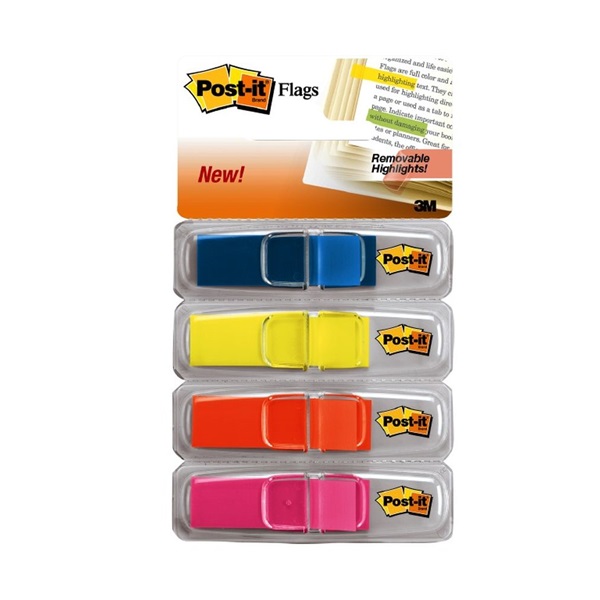 Post-it 683-4ABX 12×43mm 4×35db színes jelölőcímke Post-it 683-4ABX 12×43mm 4×35db színes jelölőcímke