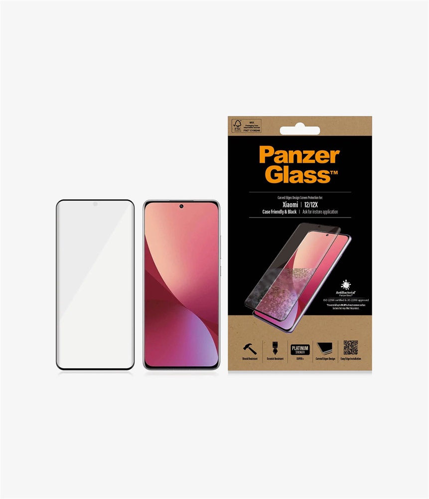PanzerGlass Xiaomi 12/12x Case Friendly AB Fekete