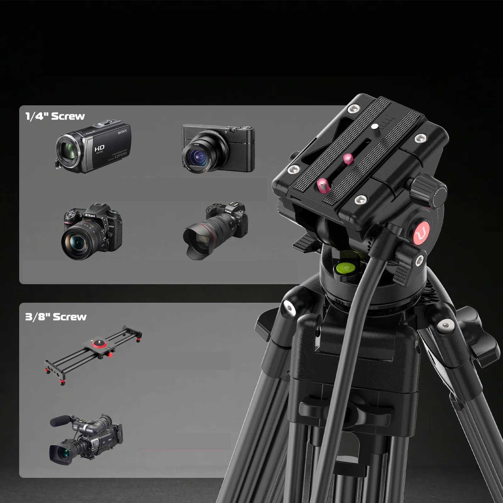 Ulanzi MT-81, T080GBB1 nagy teherbírású videó állvány, fluid videófejjel Ulanzi MT-81, T080GBB1 nagy teherbírású videó állvány, fluid videófejjel