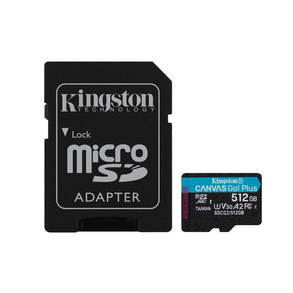 512GB microSDXC Kingston Canvas Go! Plus UHS-I U3 V30 A2 + adapter (SDCG3/512GB) 512GB microSDXC Kingston Canvas Go! Plus UHS-I U3 V30 A2 + adapter (SDCG3/512GB)