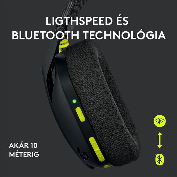Logitech G435 LIGHTSPEED vezeték nélküli Gaming headset fekete (981-001050)