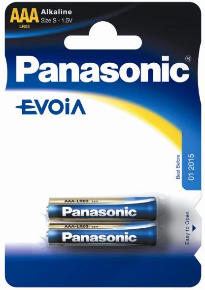 Panasonic 1.5V Alkáli AAA ceruza elem EVOiA (2db / csomag) (LR03EGE/2BP) Panasonic 1.5V Alkáli AAA ceruza elem EVOiA (2db / csomag) (LR03EGE/2BP)