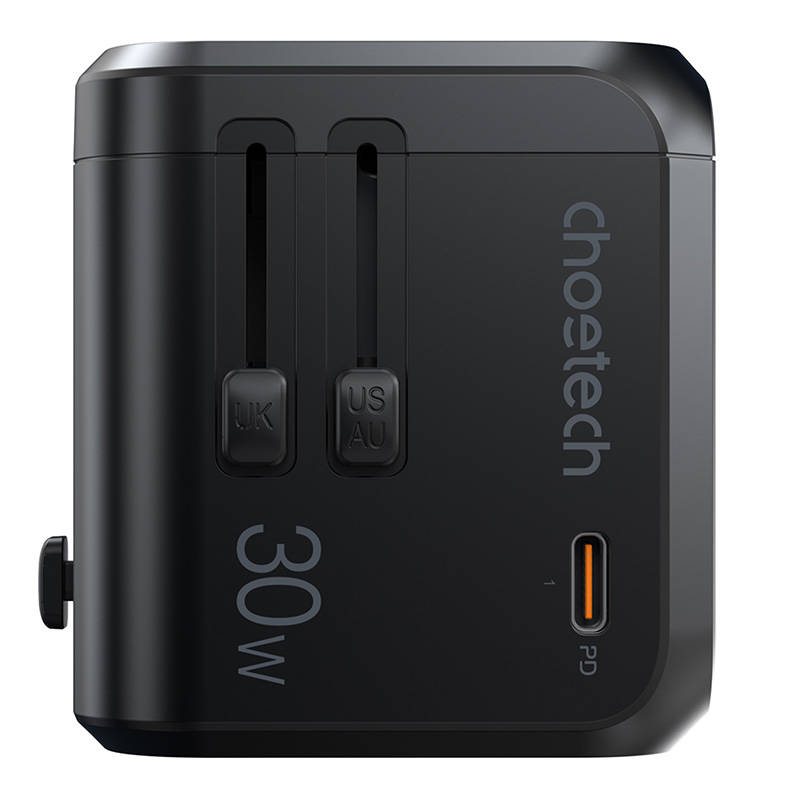 Travel wall charger Choetech PD5008, 3xUSB-A, 1xUSB-C, GaN, 30W (black) Travel wall charger Choetech PD5008, 3xUSB-A, 1xUSB-C, GaN, 30W (black)