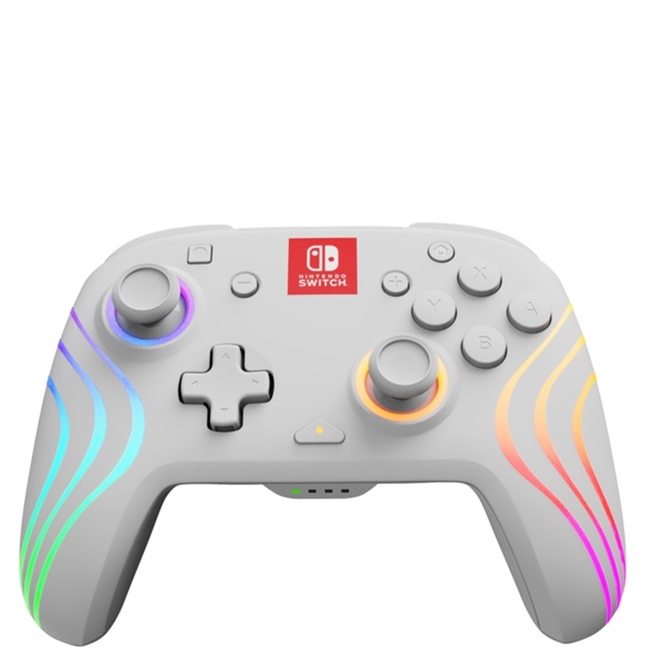 PDP Afterglow Wave Nintendo Switch RGB LED Lighting fehér vezeték nélküli kontroller PDP Afterglow Wave Nintendo Switch RGB LED Lighting fehér vezeték nélküli kontroller