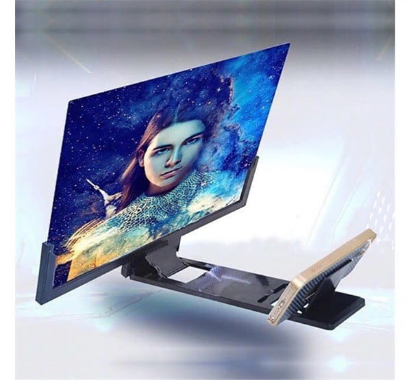 Mobiltelefon képernyő nagyító állvány (univerzális, 14" nagyítás) FEKETE Mobiltelefon képernyő nagyító állvány (univerzális, 14" nagyítás) FEKETE