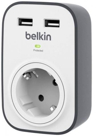 Belkin BSV103VF túlfeszültségvédő USB töltő Fehér-szürke Belkin BSV103VF túlfeszültségvédő USB töltő Fehér-szürke