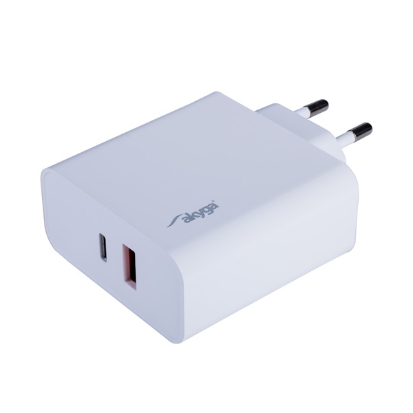Akyga USB-A+USB-C PD 5 3.25A 65W Quick Charge 3.0 hálózati töltő (AK-CH-15) Akyga USB-A+USB-C PD 5 3.25A 65W Quick Charge 3.0 hálózati töltő (AK-CH-15)