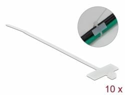 Delock kábelkötegelő címkével 100x2.5mm, 10darab fehér (18954)