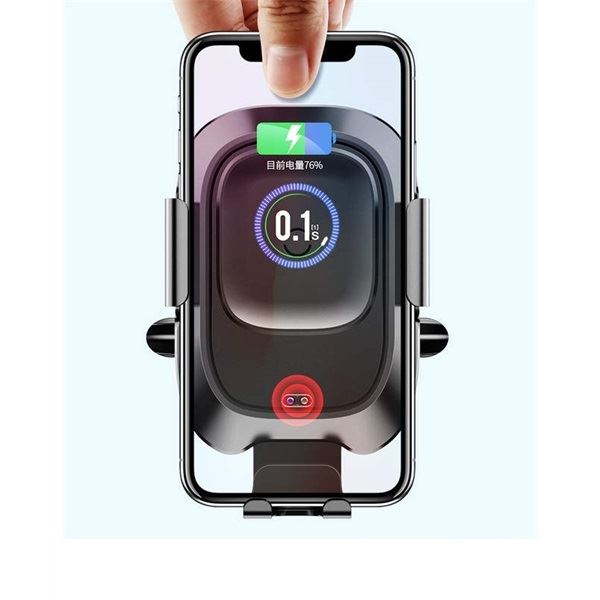 Baseus Car Mount 4-6,5" vezeték nélküli szellőzőrácsba rögzíthető autós Qi töltő és telefontartó fekete (WXZN-01) Baseus Car Mount 4-6,5" vezeték nélküli szellőzőrácsba rögzíthető autós Qi töltő és telefontartó fekete (WXZN-01)