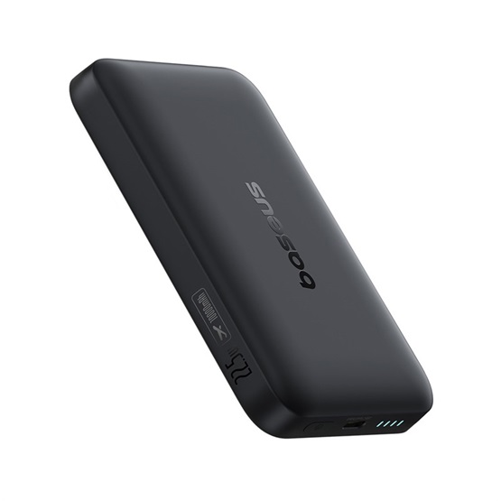 Baseus EnerFill FM11 Magnetic vezeték nélküli gyorstöltő powerbank 10000 mAh 22.5W Fekete + USB Type-C, 30cm kábel