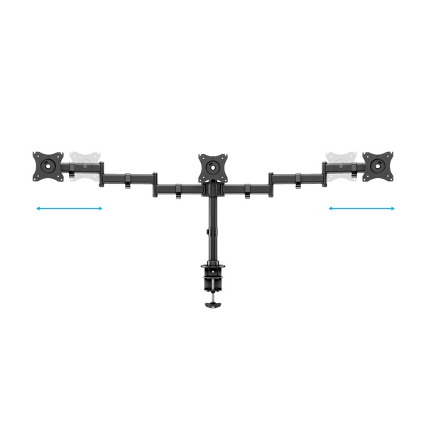 MULTIBRACKETS Asztali konzol (3 képernyős rögzítőkar), M Deskmount Basic Triple (15-27", max.VESA: 100x100 mm, 8 kg)