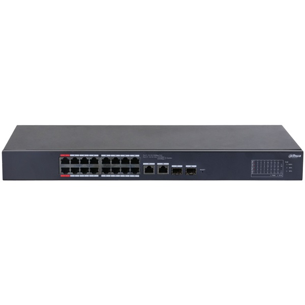 Dahua  CS4218-16ET-135  Cloud menedzsment  16x 100Mbps at/af PoE  PoE switch
