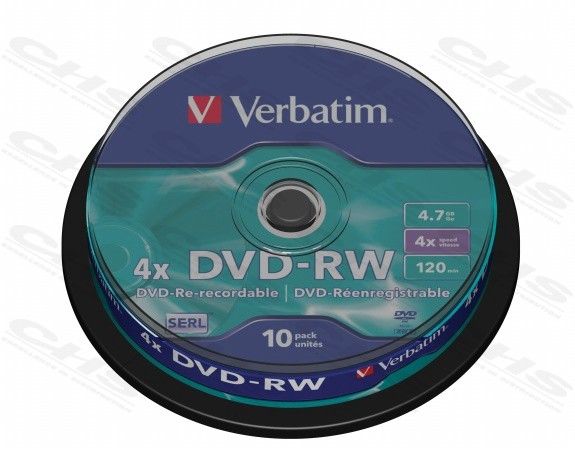 Verbatim DVD-RW 4.7GB 4X DVD lemez 10db/henger (43552) Verbatim DVD-RW 4.7GB 4X DVD lemez 10db/henger (43552)