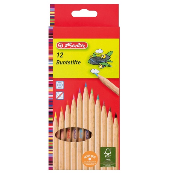 Herlitz natúrfa 12db-os vegyes színű színes ceruza Herlitz natúrfa 12db-os vegyes színű színes ceruza