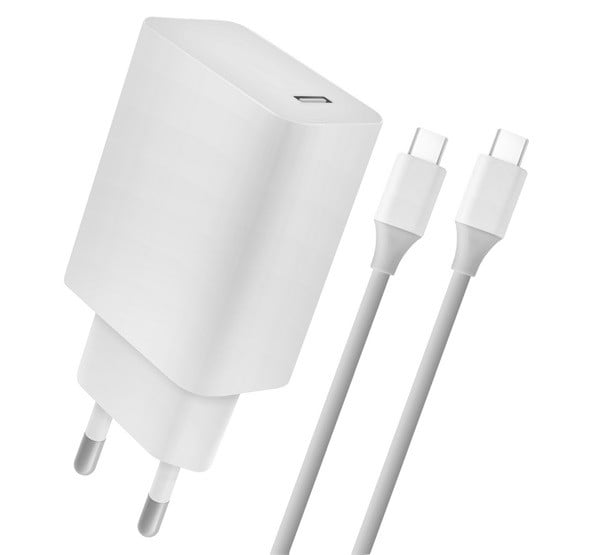 4-OK hálózati töltő Type-C aljzat (5V / 2400mA, 18W, PD gyorstöltés támogatás + Type-C kábel) FEHÉR (CVPC18)