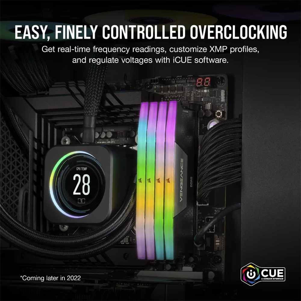 Corsair 128GB 5600MHz Kit(4x32GB) Vengeance RGB Memória Fekete