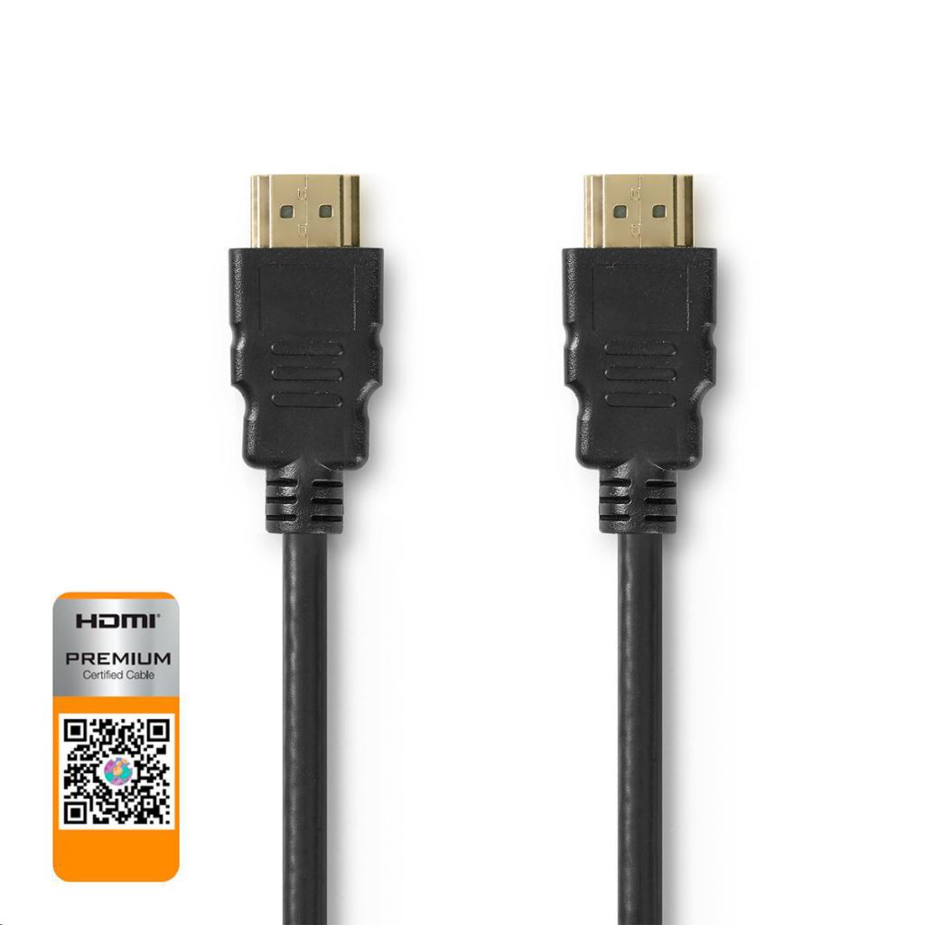 Nedis CVGP34050BK50 Premium nagy sebességű HDMI kábel Ethernet átvitellel 5,00 m fekete Nedis CVGP34050BK50 Premium nagy sebességű HDMI kábel Ethernet átvitellel 5,00 m fekete