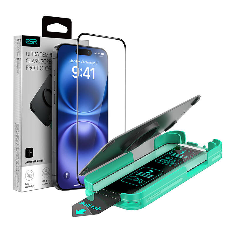 Védőüveg iPhone 16 Plus ESR Armorite készülékhez Védőüveg iPhone 16 Plus ESR Armorite készülékhez