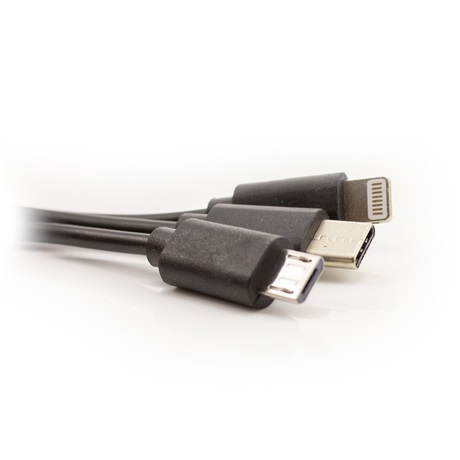 Carguard 55051 UNIVERZÁLIS TELEFONTÖLTŐ, MICRO USB + IPHONE 5/6 CSATLAKOZÁSSAL + USB 1A