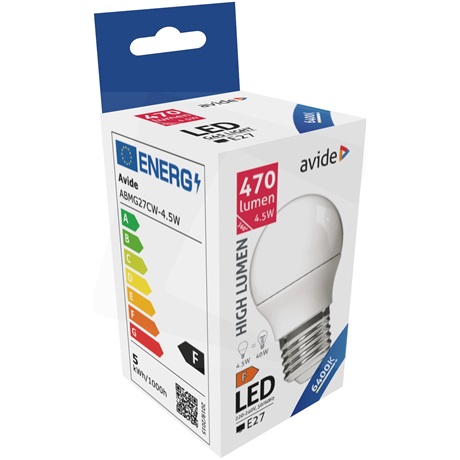 Avide ABMG27CW-4.5W LED GLOBE IZZÓ MINI G45 4.5W E27 CW 6400K Avide ABMG27CW-4.5W LED GLOBE IZZÓ MINI G45 4.5W E27 CW 6400K
