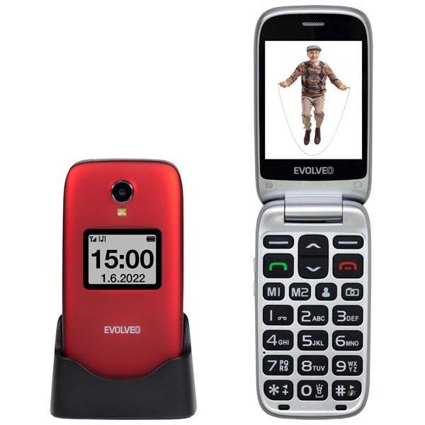 EVOLVEO EASYPHONE EP771-FS 2,8" piros mobiltelefon EVOLVEO EASYPHONE EP771-FS 2,8" piros mobiltelefon