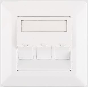 Nikomax Fali aljzat kerettel, 80x80mm, 3 portos, fehér