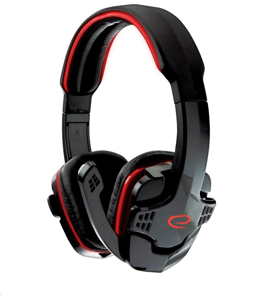 Esperanza EGH310R RAVEN Gamer mikrofonos fejhallgató fekete-piros