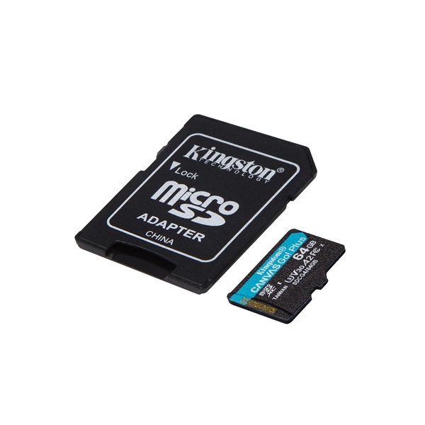 KINGSTON MicroSDXC 64GB Canvas Go Plus Gen4 200R A2 U3 V30 Memóriakártya + Adapter KINGSTON MicroSDXC 64GB Canvas Go Plus Gen4 200R A2 U3 V30 Memóriakártya + Adapter