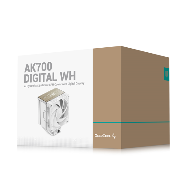 DeepCool    AK700 DIGITAL WH  28dB  max, 131,21 m3/h  4pin csatlakozó 7 db heatpipe  12cm PWM CPU Cooler